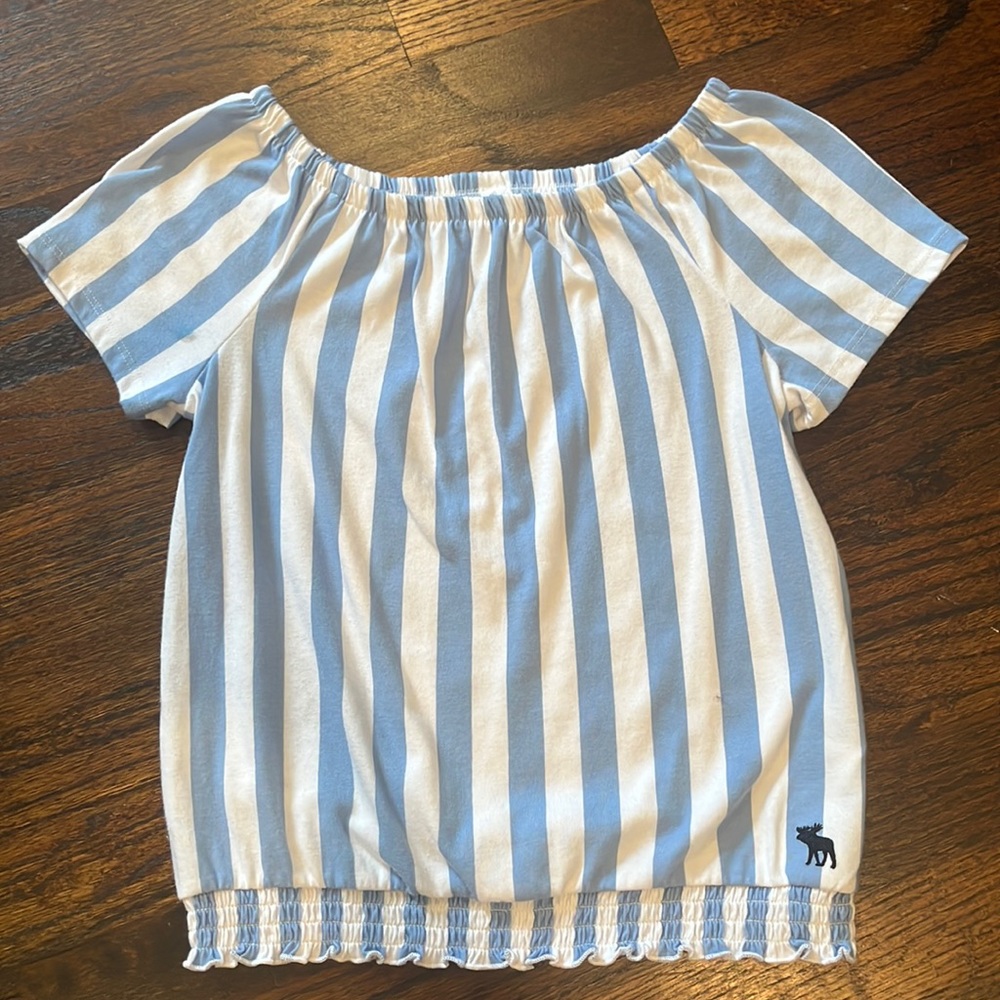 abercrombie kids blue and white shirt